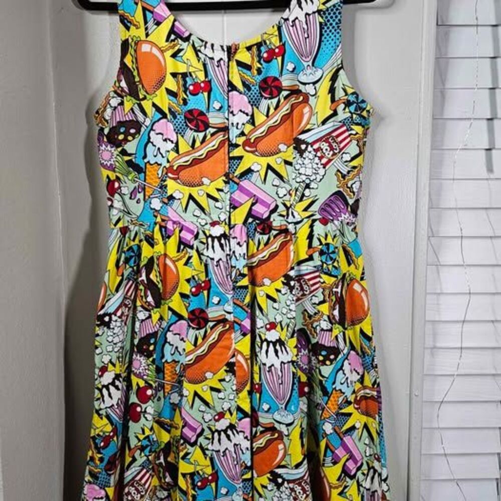 Vintage Modcloth Folter Snack Attack Good Enough To Eat Food Print Dress | Large